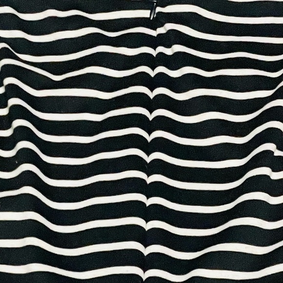 Alya Striped Black and White Dress w/red accent flowers - Picture 11 of 12